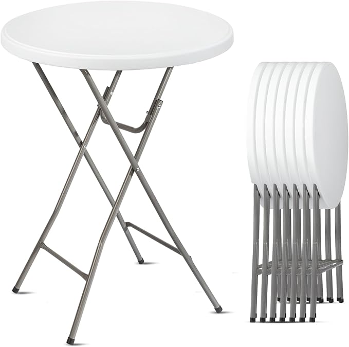Bonnlo 32" Cocktail Table High Top Table, Folding Round Table Bar Height by Bonnlo