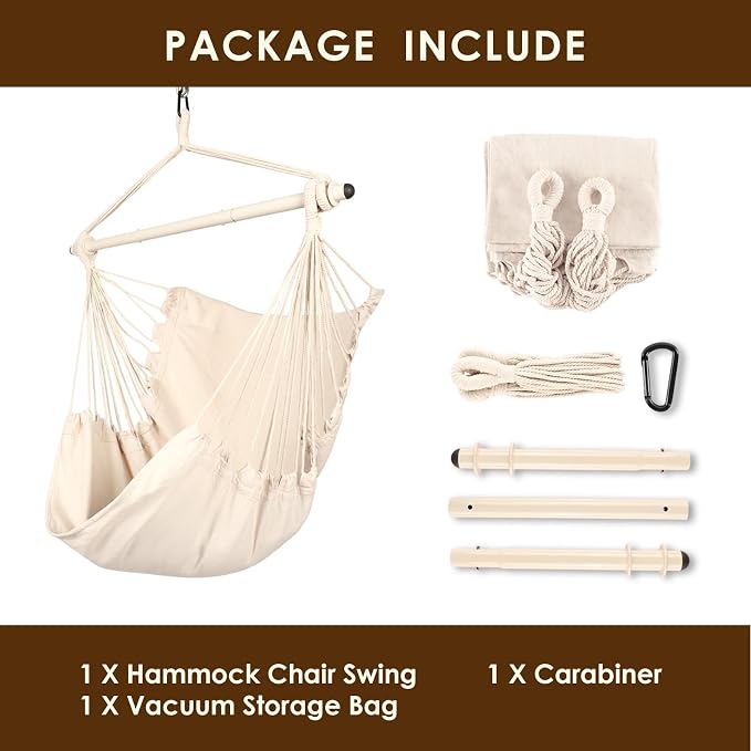 Highwild Hammock Chair Hanging Rope Swing - Image 7