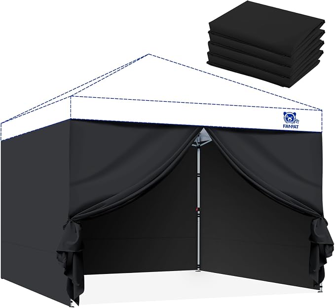 Instant 10x10 Canopy Sidewalls for Pop Up Canopy, Waterproof UV Protection by FANPATUS