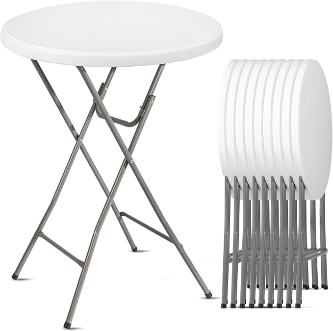 Bonnlo 32" Cocktail Table High Top Table, Folding Round Table Bar Height by Bonnlo