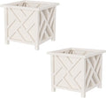 Lattice Design Planter Box 2-Pack – 14.75-Inch Decorative Outdoor Flower or by PureGarden