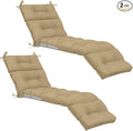 Kigley 2 Pcs Chaise Lounge Cushions 75 x 22 x 5 Inches Soft Brown Lounge Chair by Kigley