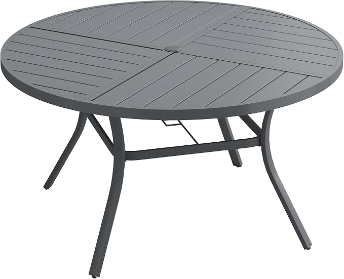 VICLLAX 53" Round Outdoor Table, Patio Dining Table by HOME