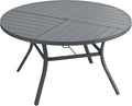 VICLLAX 53" Round Outdoor Table, Patio Dining Table by HOME