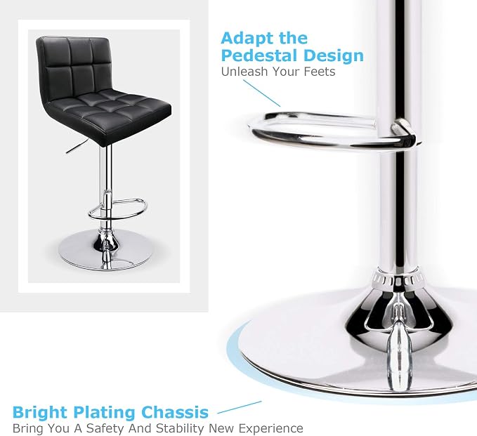 Leopard Bar Stools, Modern PU Leather Adjustable Swivel Bar Stool - Image 8