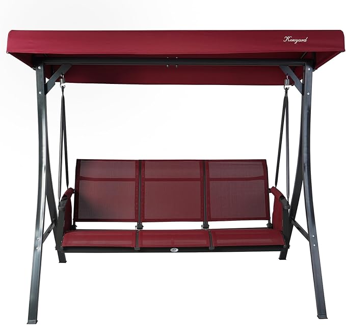 Kozyard Brenda 3-Seat Outdoor Porch Swing Glider, Patio Swing - Image 6