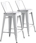 AC Pacific 24” Metal Barstool Set of 2 – Country Rustic Style by ACPacific