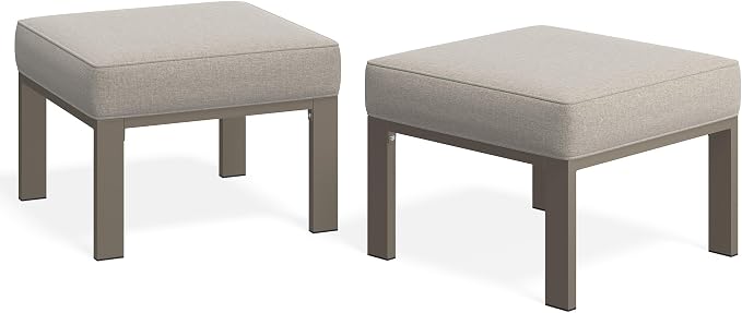 Wisteria Lane Patio Furniture Footstools Metal Ottomans Set of 2, Metal Outdoor - Image 3