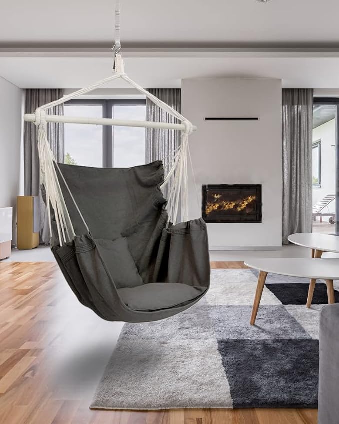ADVOKAIR Hammock Chair Hanging Chair Swing Large Indoor - Image 2