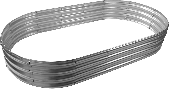 6X3X1 FT Oval Galvanized Metal Garden Raised Bed/Plant Box by YSEJOMP