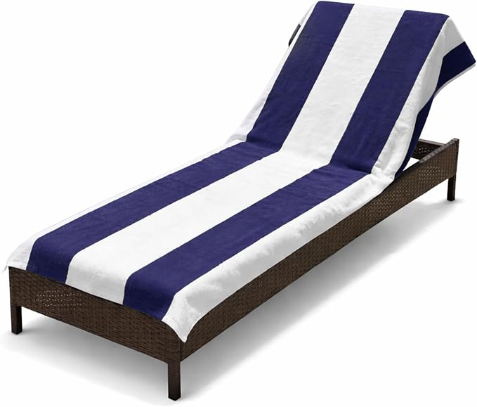 Superior Cabana Cotton Lounge Chair Cover, Outdoor Towel/Chaise Furniture Covers by SUPERIOR
