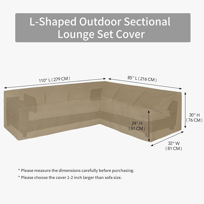 Easy-Going Patio L-Shaped Sectional Sofa Cover - Image 6