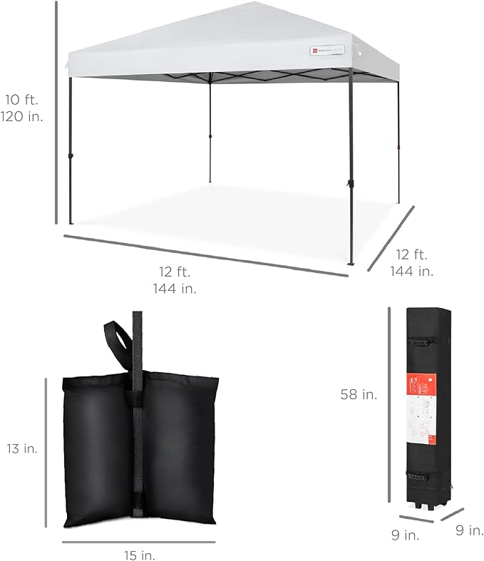 Best Choice Products 12x12ft Pop Up Canopy Tent, Outdoor Shade, 1 Person 1 - Image 8