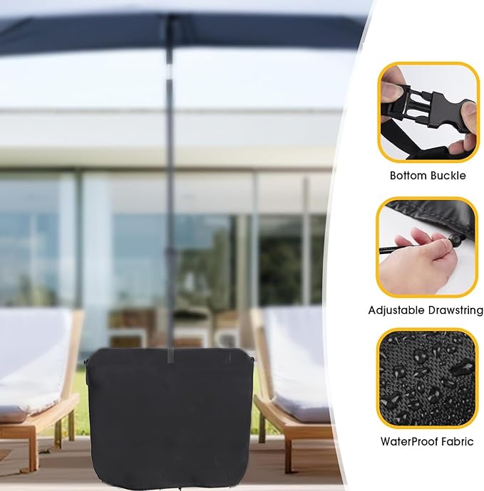 Cover for Patio Table with Umbrella Hole, Waterproof Rattan Wicker Umbrella - Image 4