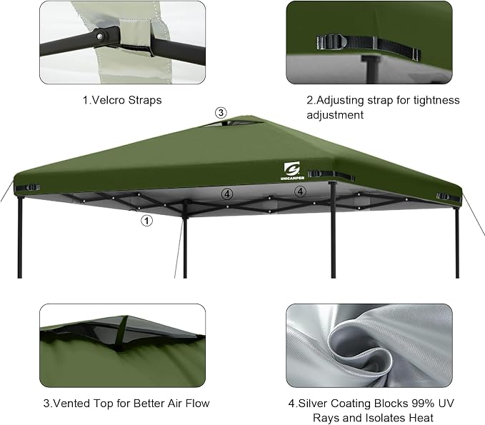 2PCS 10x10 Pop Up Canopy Replacement Top Cover - Image 4