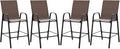 Tangkula Outdoor Bar Stools Set of 4, Enlarged Seat & Metal Frame, Tall Patio by TANGKULA