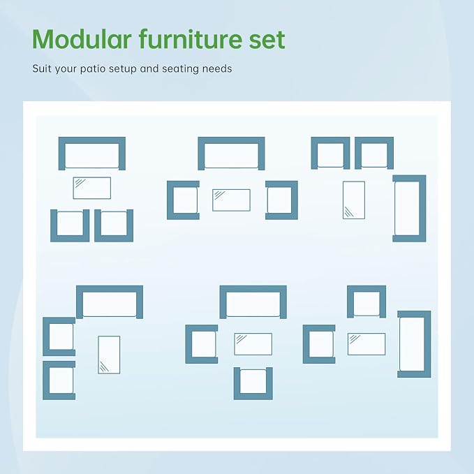 PayLessHere Outdoor Furniture Set 4Pc Modular Patio Furniture Set Water - Image 7
