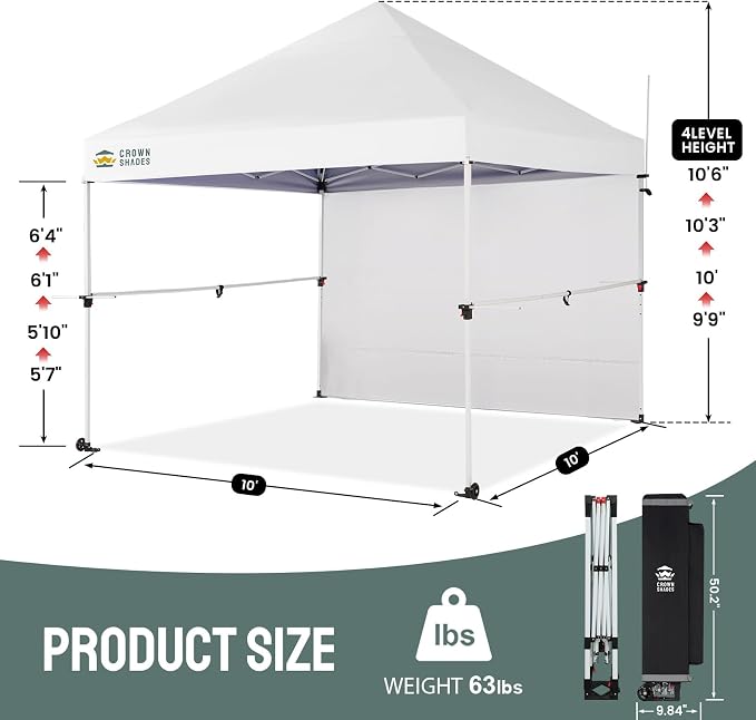 CROWN SHADES 10x10 Pop Up Canopy Tent - Image 5
