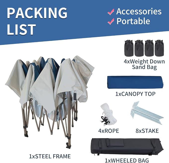 OUTDOOR LIVING SUNTIME 13x13 Instant Easy Pop Up Canopy, Portable Commercial - Image 6