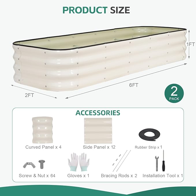 4 in 1 Galvanized Raised Garden Bed - Image 7