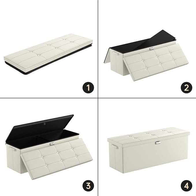 ENGPOW Storage Ottoman, Fireproof Folding Bench - Image 7