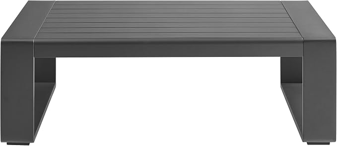 Modway Lirienne Aluminum Outdoor Coffee Table in Gray - Image 7