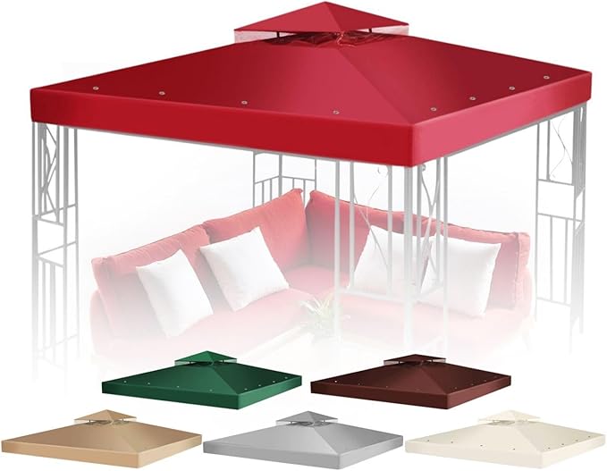 Flexzion Gazebo Cover Replacement Canopy Top 8x8 Ft by Flexzion
