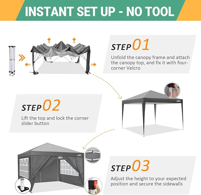 COBIZI 10x10 Pop Up Canopy Tent - Image 2