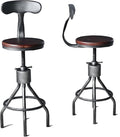 LOKKHAN Set of 2 Industrial Bar Stool-Adjustable Swivel Wood Metal Bar by LOKKHAN