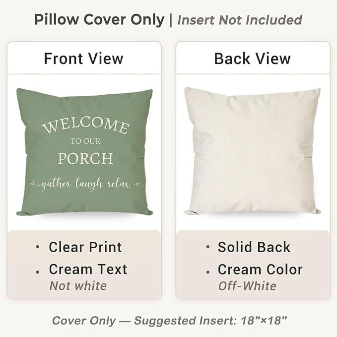 PANDICORN Welcome to Our Porch Stay Awhile Outdoor Decorative Throw Pillow - Image 4