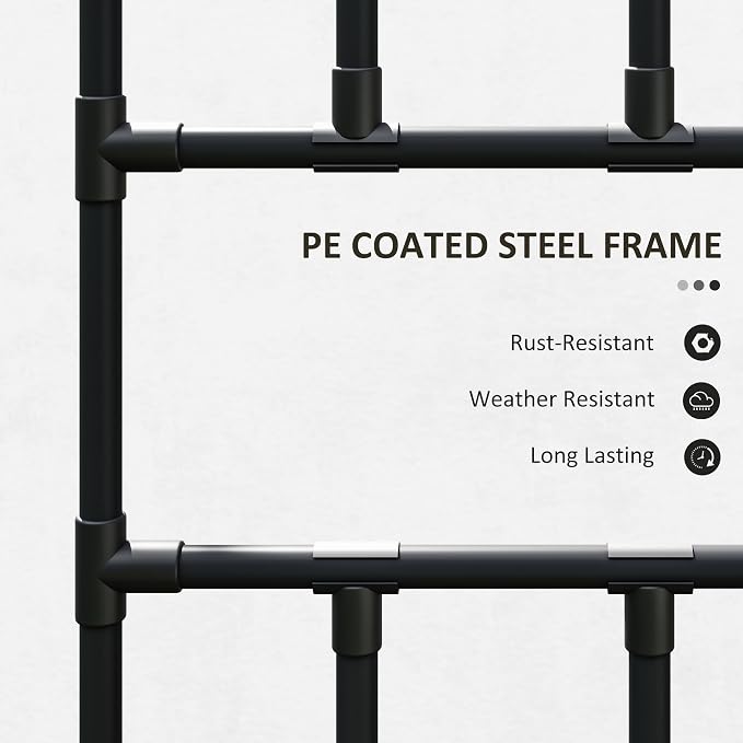 Outsunny Garden Arch Trellis, 8 FT Tall Metal Plant Trellis Support - Image 5