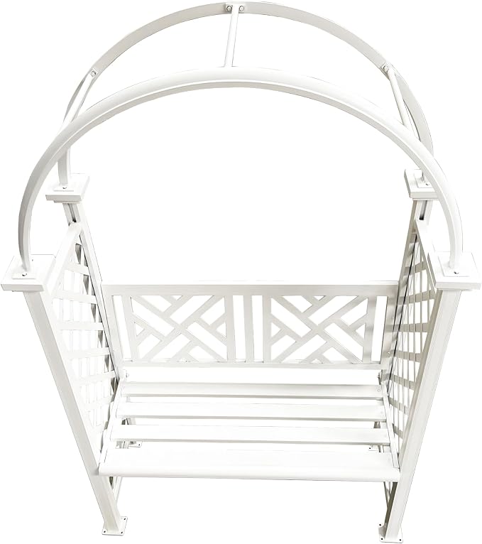 Oakland Living White Aluminum Garden Arbor Arch - Image 6
