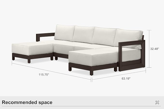 PURPLE LEAF Patio Furniture Set U-Shaped Outdoor Couch - Image 9