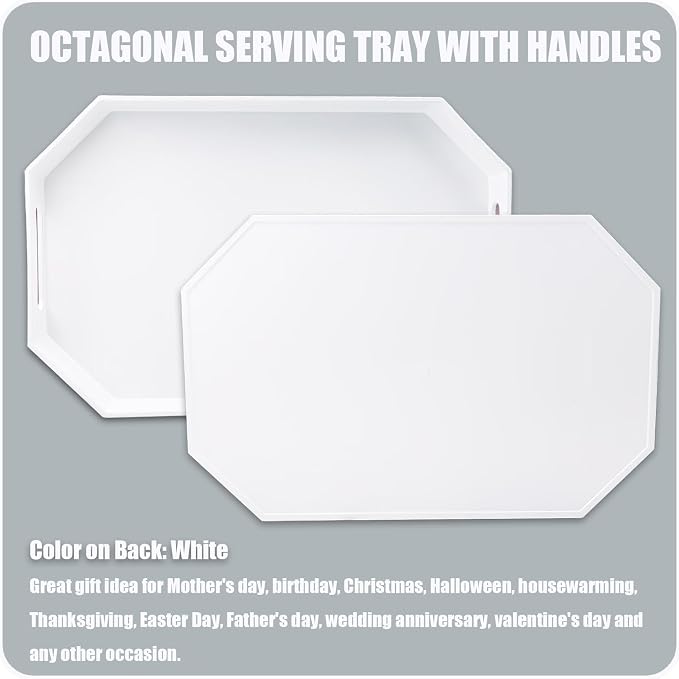 White Octagonal Serving Tray - Image 3