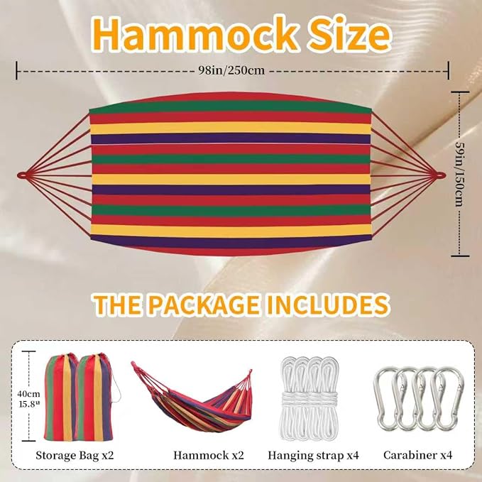 2Pack Hammocks | Camping Hammock | Portable Outdoor Hammock Set | - Image 3