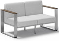 Outdoor Aluminum Loveseat, Modern Patio Patio Furniture by ComfCove