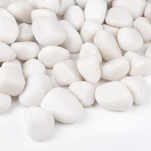 20 lbs White Rocks for Landscaping, 1-2 inch Decorative Rocks for Plants Indoor by OutdoorD%C3%A9cor