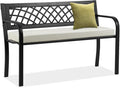 BSTOPHKL Outdoor Bench, Patio Garden Benches, Metal Weatherproof Porch Bench by HOME