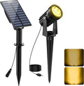 Solar Spot Lights Outdoor, Solar Landscape Spotlights IP65 Waterproof 9.8ft by CREPOW