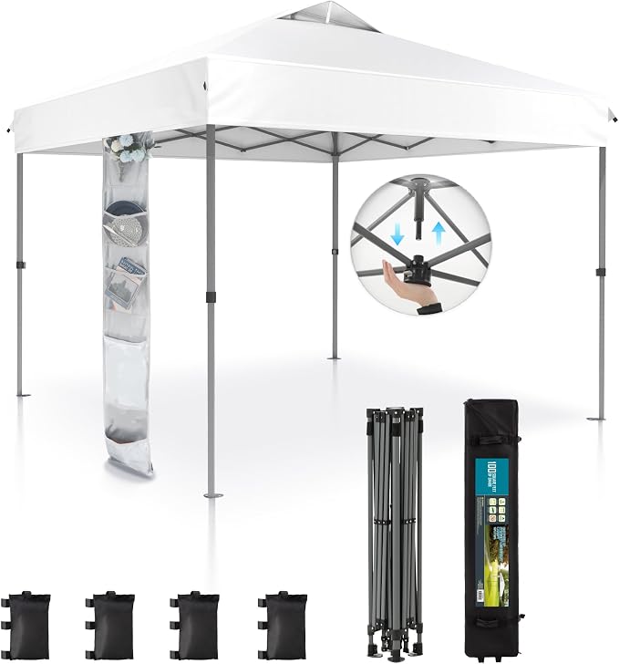 Sophia & William Canopy Tent Pop Up 10x10 ft, One Person Push Set Up Tent by SophiaWilliam