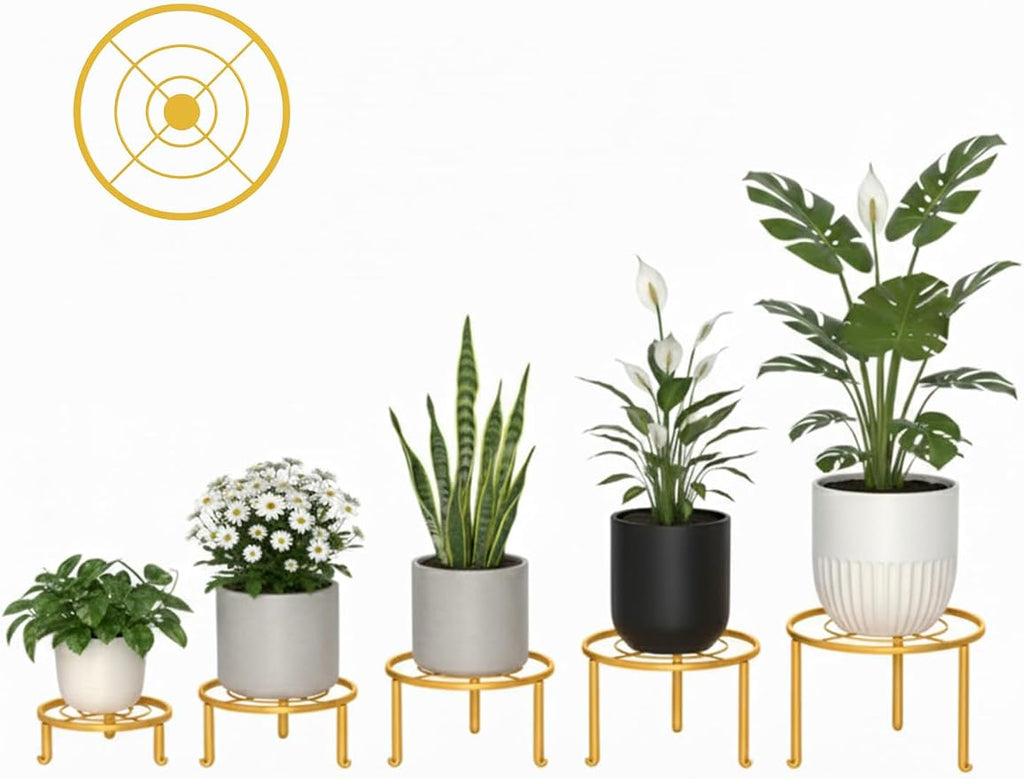 5 Pack Plant Stand Indoor Outdoor, Flower Pot Stand Plant Rack - Image 2