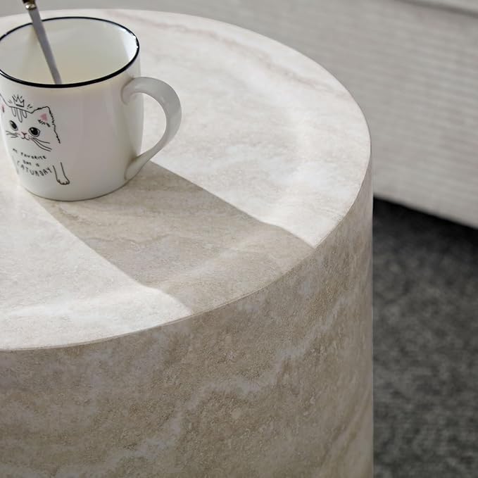 Round Coffee Table Set of 2 for Living Room Modern Drum Center Table Circle - Image 9