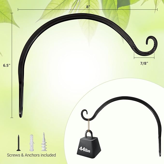 Mkono 4 Pack 8 Inch Plant Hangers Hanging Plant Bracket Wall Post Hooks Indoor - Image 3