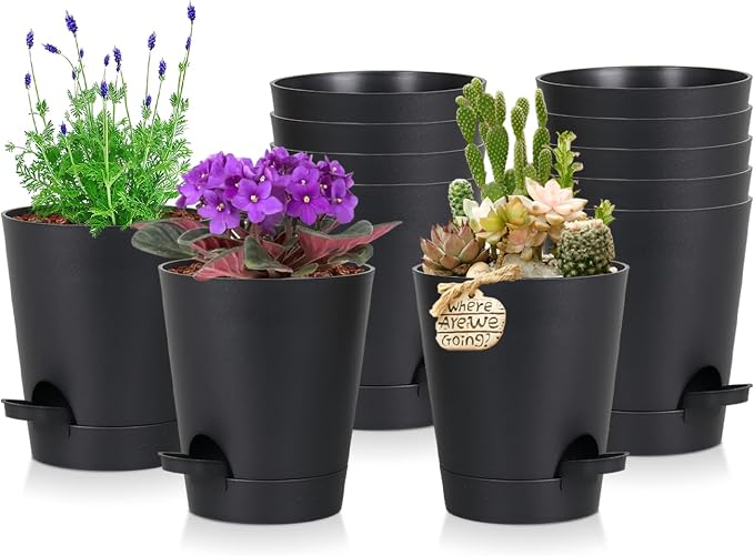 12 Pack 4 Inch Self Watering Plant Pots by zople