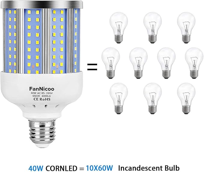 2 Pack 280W Equivalent LED Corn Light Bulb, 4000 Lumen 6500K Cool White - Image 6