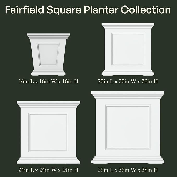 Mayne Fairfield 24-Inch Self Watering Square Planter Box, Weather-Resistant and - Image 8