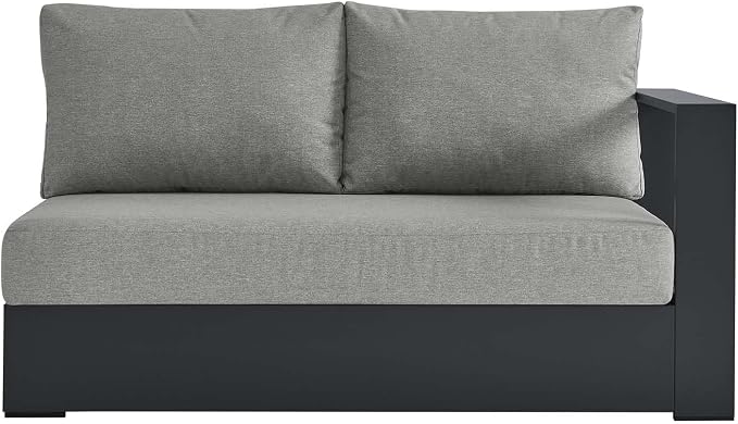 Modway Tahoe Aluminum Modular Right-Facing Outdoor Patio Loveseat Gray - Image 6