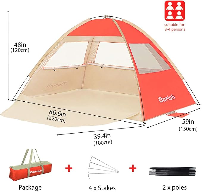 Gorich Beach Tent Sun Shelter for 3/4-5/6-7/8-10 Person - Image 4
