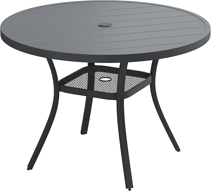 VICLLAX 40.6" Round Patio Table, Outdoor Dining Table by HOME