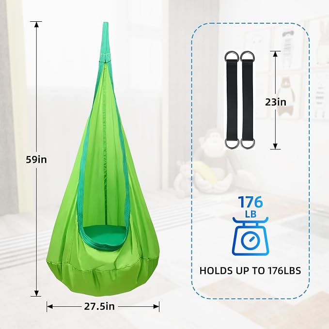 Kids Swing Seat Hammock Chair Indoor Outdoor Hanging Chair - Image 4